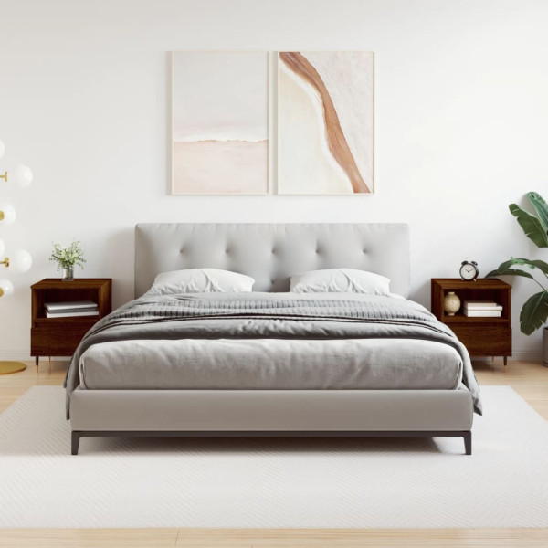 Mesitas noche 2 uds madera ingeniería marrón roble 40x35x50 cm D