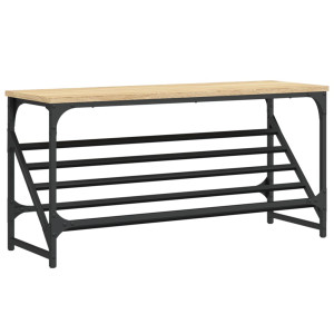 Mueble zapatero madera de ingeniería roble Sonoma 90x30x45 cm H