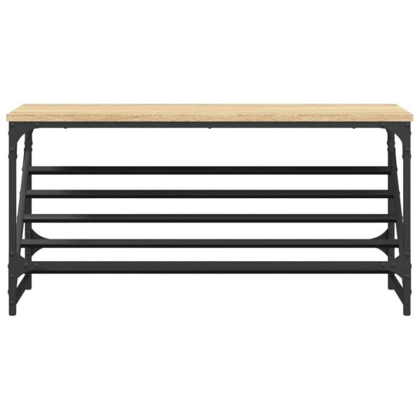 Mueble zapatero madera de ingeniería roble Sonoma 90x30x45 cm M 4