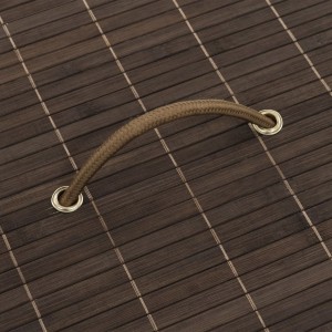 Cesto redondo para roupa suja bambu castanho escuro H