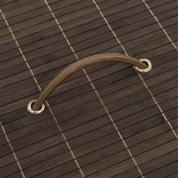 Cesto redondo para roupa suja bambu castanho escuro M 2