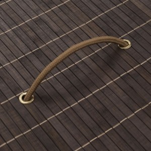 Cesto oval para roupa suja bambu castanho escuro H