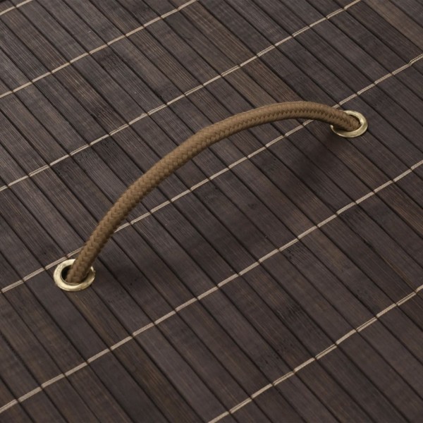 Cesto oval para roupa suja bambu castanho escuro M 2