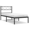 Estructura de cama con cabecero metal negro 90x190 cm 2