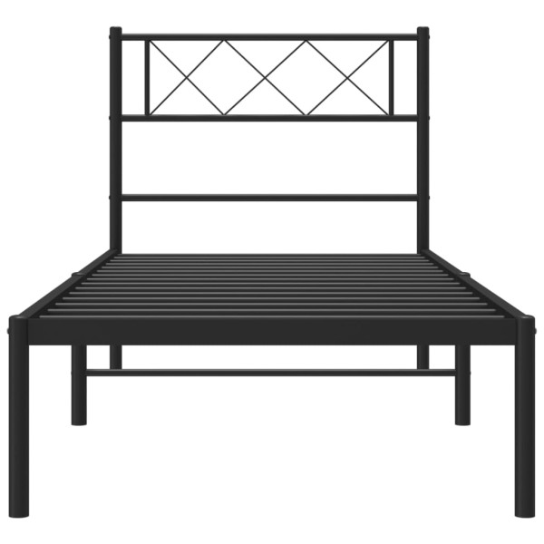 Estrutura de cama com cabeceira 90x190 cm metal preto M 4
