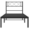 Estructura de cama con cabecero metal negro 90x190 cm 4