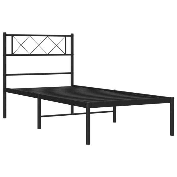 Estrutura de cama com cabeceira 90x190 cm metal preto M 5