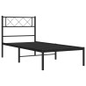 Estrutura de cama com cabeceira 90x190 cm metal preto 5