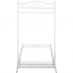 Bengaleiro de aço com prateleira. branco H