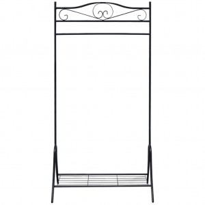 Bengaleiro de aço com prateleira. preto H