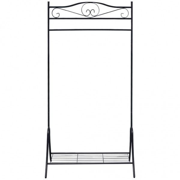 Bengaleiro de aço com prateleira. preto M 2