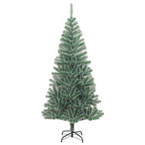 Árvore de Natal artificial com flocos de neve 240 cm verde H
