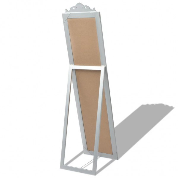 Espejo de pie estilo barroco plateado 160x40 cm M 2