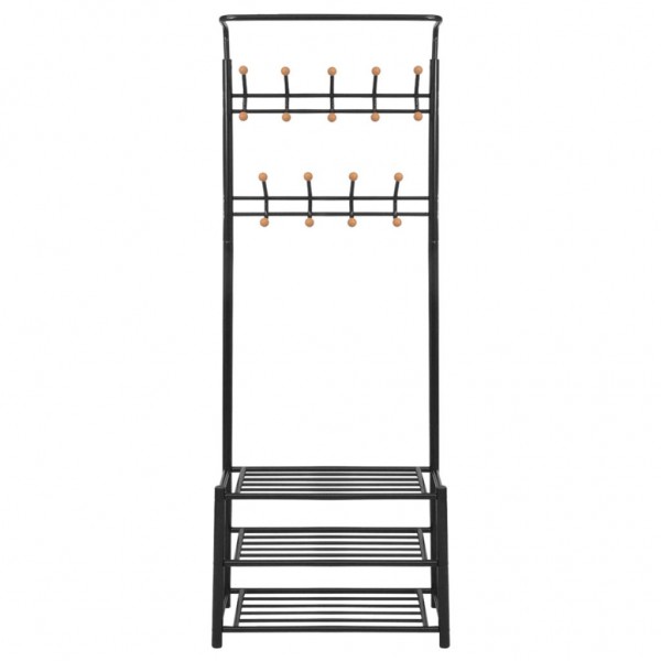 Suporte para roupas com sapateira 68x32x182.5 cm preto M 2