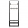 Suporte para roupas com sapateira 68x32x182.5 cm preto 2