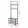 Suporte para roupas com sapateira 68x32x182.5 cm preto 4
