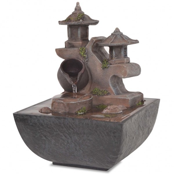 Fonte de interior com luz LED resina sintética M 3