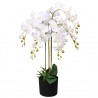 Planta orquídea artificial com vaso 75 cm branco 1