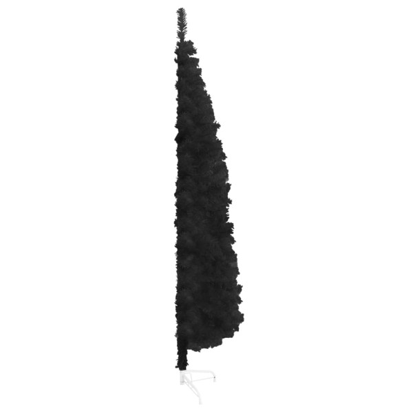 Meia árvore de Natal fina com suporte 210 cm preto M 5