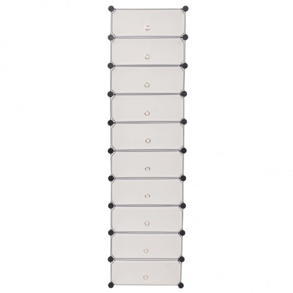 Zapatero apilable con 10 compartimentos blanco M 3