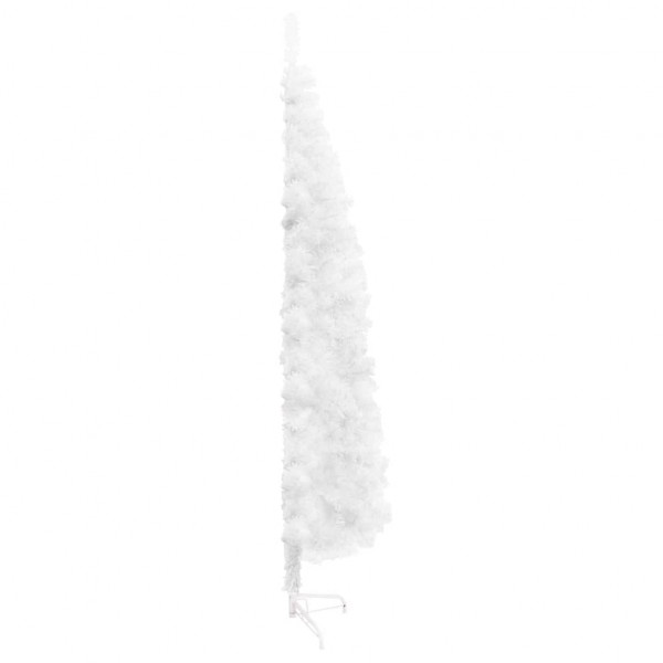 Medio árbol de Navidad artificial con soporte blanco 180 cm M 5