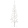 Medio árbol de Navidad artificial con soporte blanco 120 cm 4
