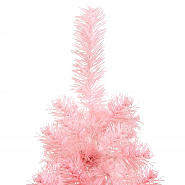 Meia árvore de Natal fina com suporte 150 cm rosa M 5