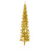 Medio árbol de Navidad artificial con soporte dorado 240 cm 4