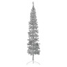 Medio árbol de Navidad artificial con soporte plateado 240 cm 4