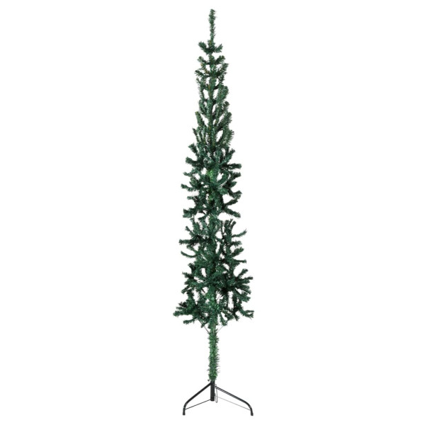 Medio árbol de Navidad artificial con soporte verde 180 cm M 4