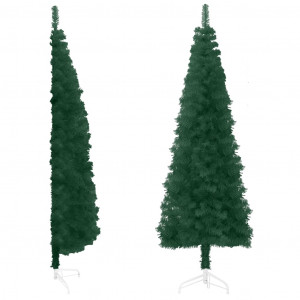Meia árvore de Natal fina com suporte 240 cm verde H