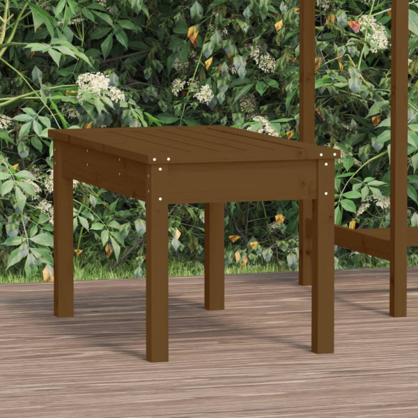 Banco de jardín madera maciza pino marrón miel 80x44x45 cm D