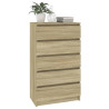 Cajonera de madera contrachapada roble Sonoma 60x36x103 cm 4