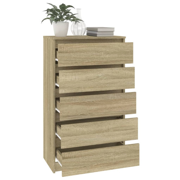 Cajonera de madera contrachapada roble Sonoma 60x36x103 cm M 5
