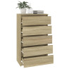 Cajonera de madera contrachapada roble Sonoma 60x36x103 cm 5