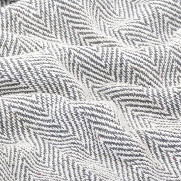 Manta en espiguilla de algodón gris 220x250 cm M 2