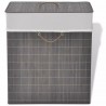 Cesto de la ropa de bambú rectangular marrón oscuro 1