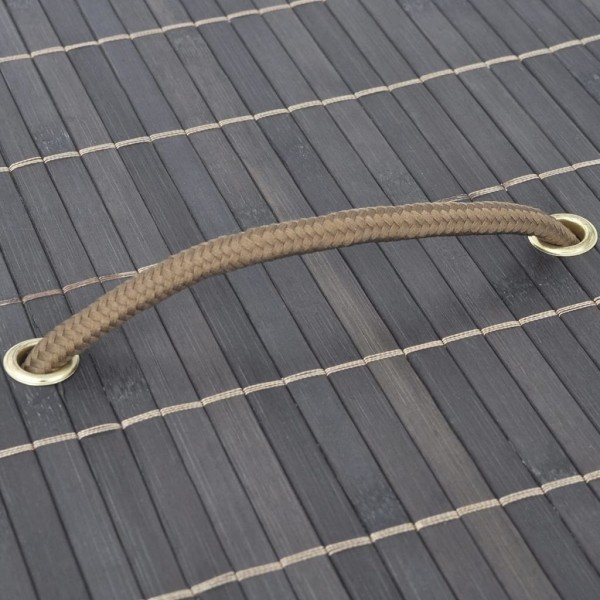 Cesto retangular para roupa suja bambu castanho escuro M 2