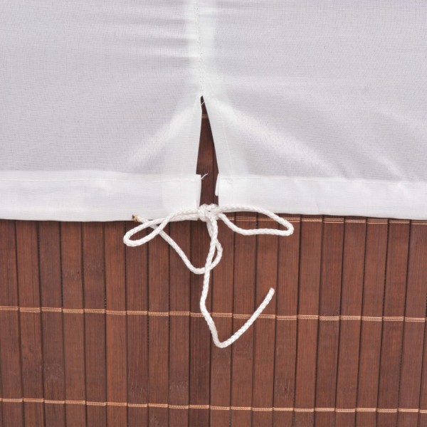 Cesto de la ropa de bambú rectangular marrón M 3