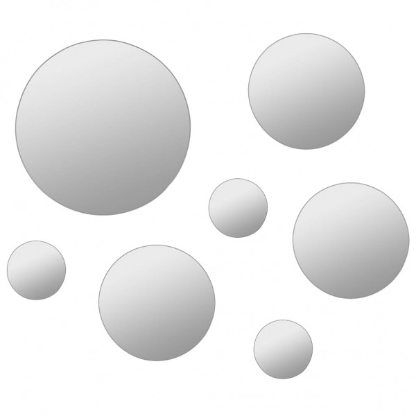 Conjunto de espejo de pared redondo vidrio 7 piezas M 2