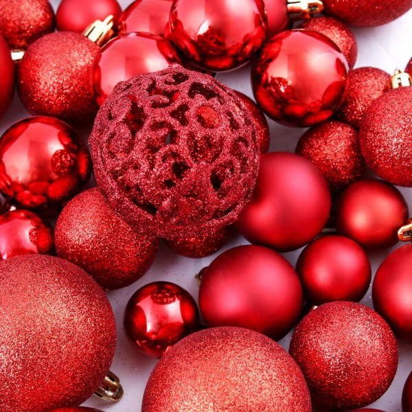 Conjunto de bolas de natal 100 pcs 3/4/6 cm vermelho M 2