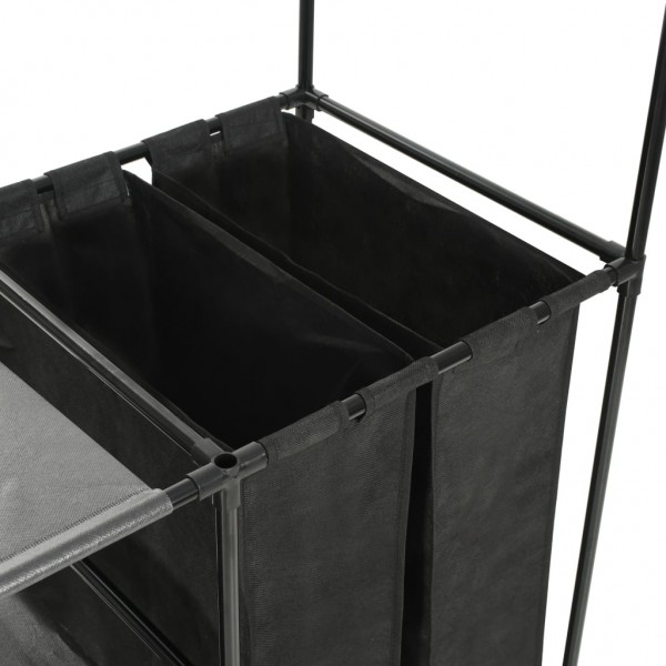 Suporte para roupas aço e tecido não tecido 87x44x158 cm preto M 5