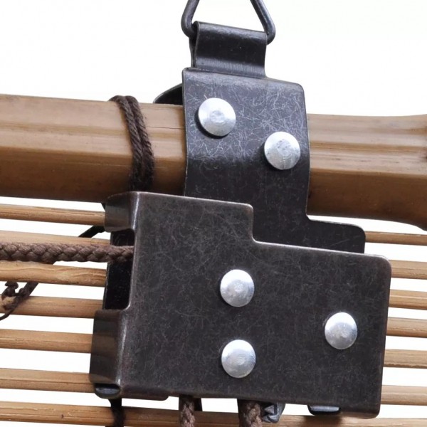 Persiana enrollable de bambú marrón 150x160 cm M 3