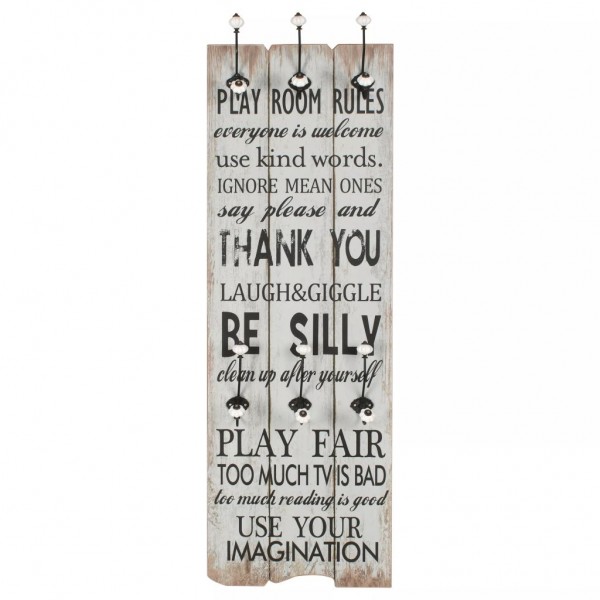 Perchero de pared THANK YOU con 6 ganchos 120x40 cm M 2