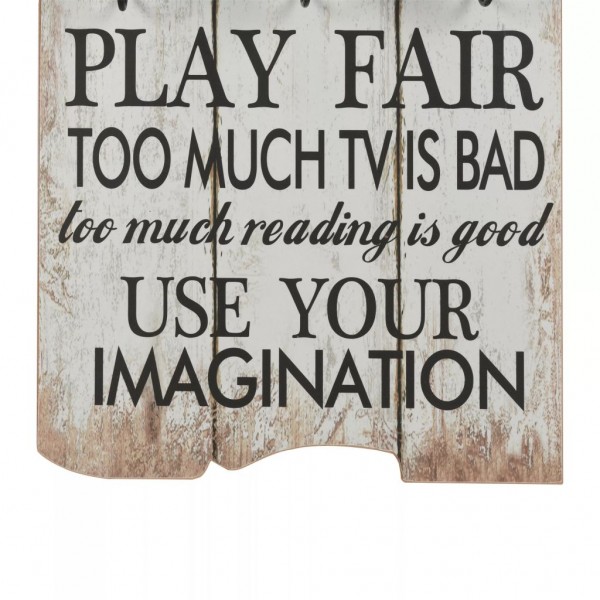 Perchero de pared THANK YOU con 6 ganchos 120x40 cm M 5