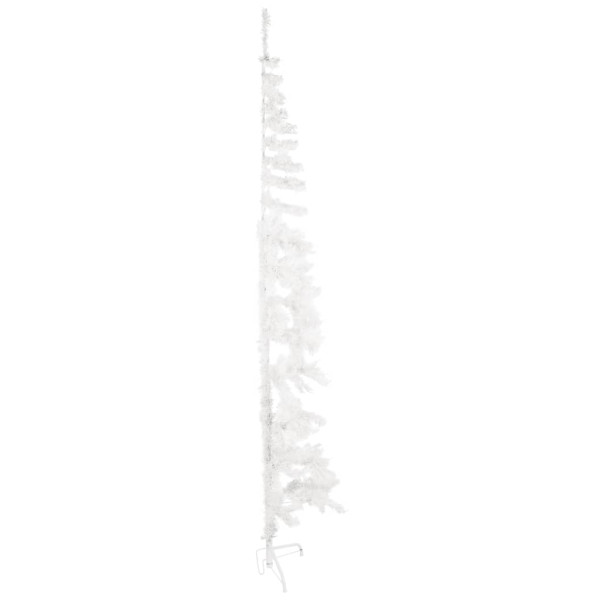 Medio árbol de Navidad artificial con soporte blanco 210 cm M 3