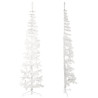 Medio árbol de Navidad artificial con soporte blanco 210 cm 4