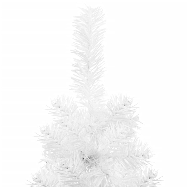 Medio árbol de Navidad artificial con soporte blanco 210 cm M 5