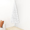 Meia árvore de Natal fina com suporte 150 cm branco 2