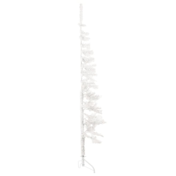 Medio árbol de Navidad artificial con soporte blanco 120 cm M 3
